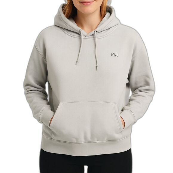 H&M Women’s Basic LOVE Embroidered Fleece Hoodie | Size Small - Picture 1 of 3
